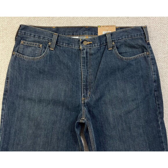 NEW Carhartt Jeans Men’s 40x34 Relaxed Fit Straight Workwear Blue Holter 101483 - Picture 4 of 10